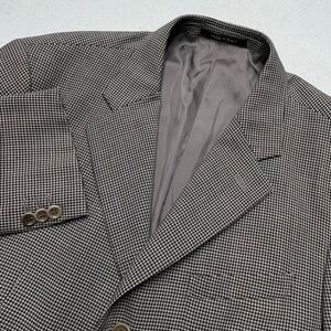 Armani Collezioni Men Houndstooth Wool Blend Blazer Jacket Made in Italy 42R